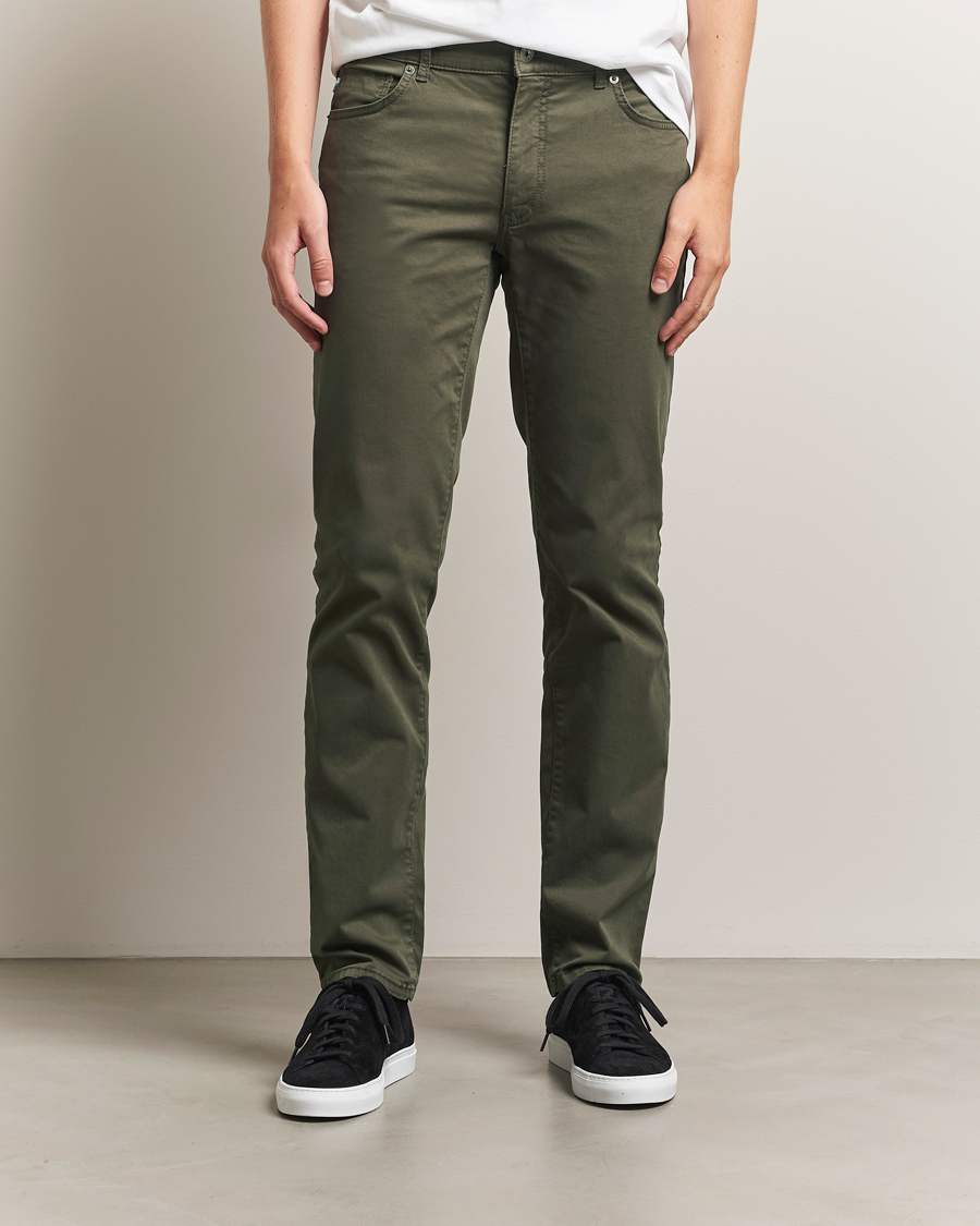 Herre | Bukser | Brax | Cadiz Cotton Satin 5-Pocket Pants Olive