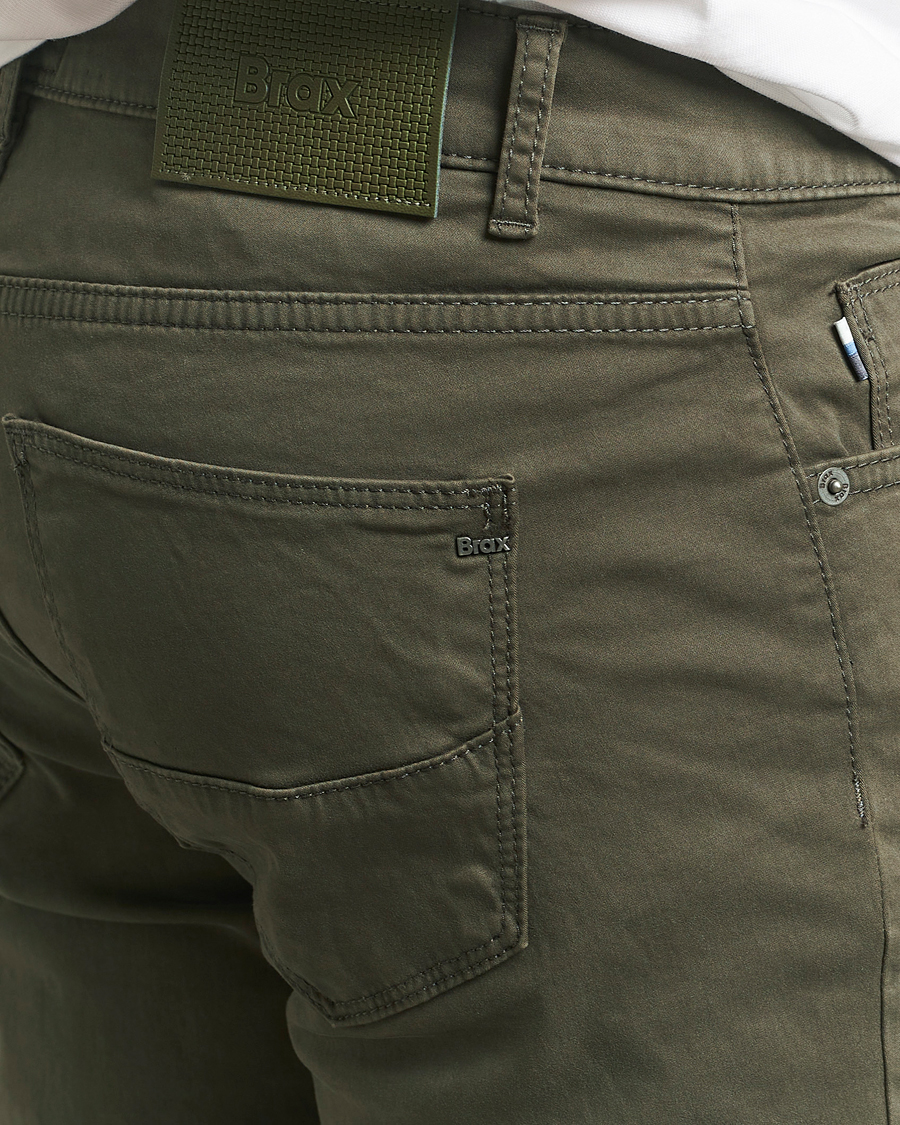 Herre | Bukser | Brax | Cadiz Cotton Satin 5-Pocket Pants Olive