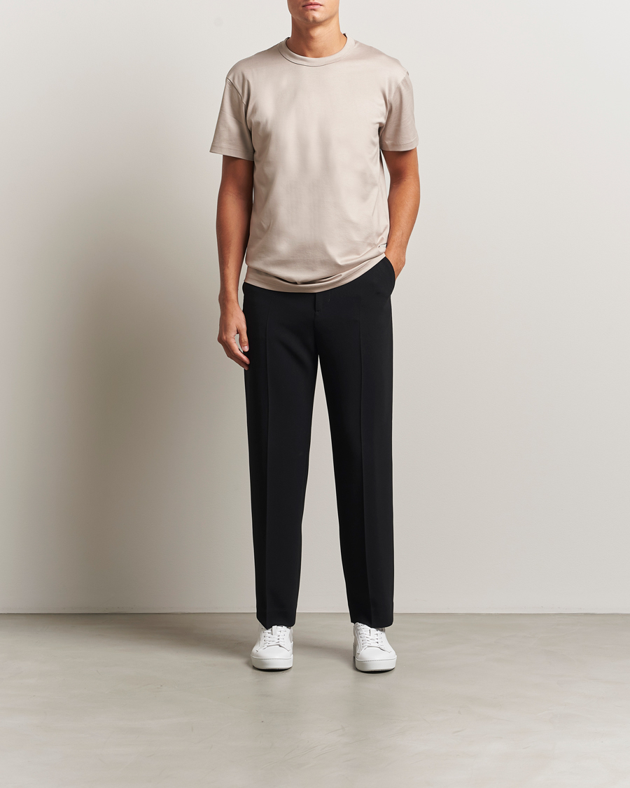 Herre | T-Shirts | Bread & Boxers | Pima Cotton Crew Neck T-Shirt Greige