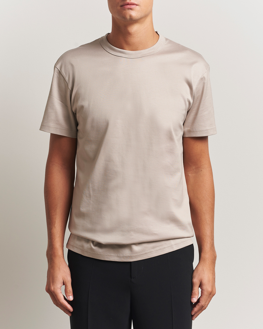 Herre | T-Shirts | Bread & Boxers | Pima Cotton Crew Neck T-Shirt Greige