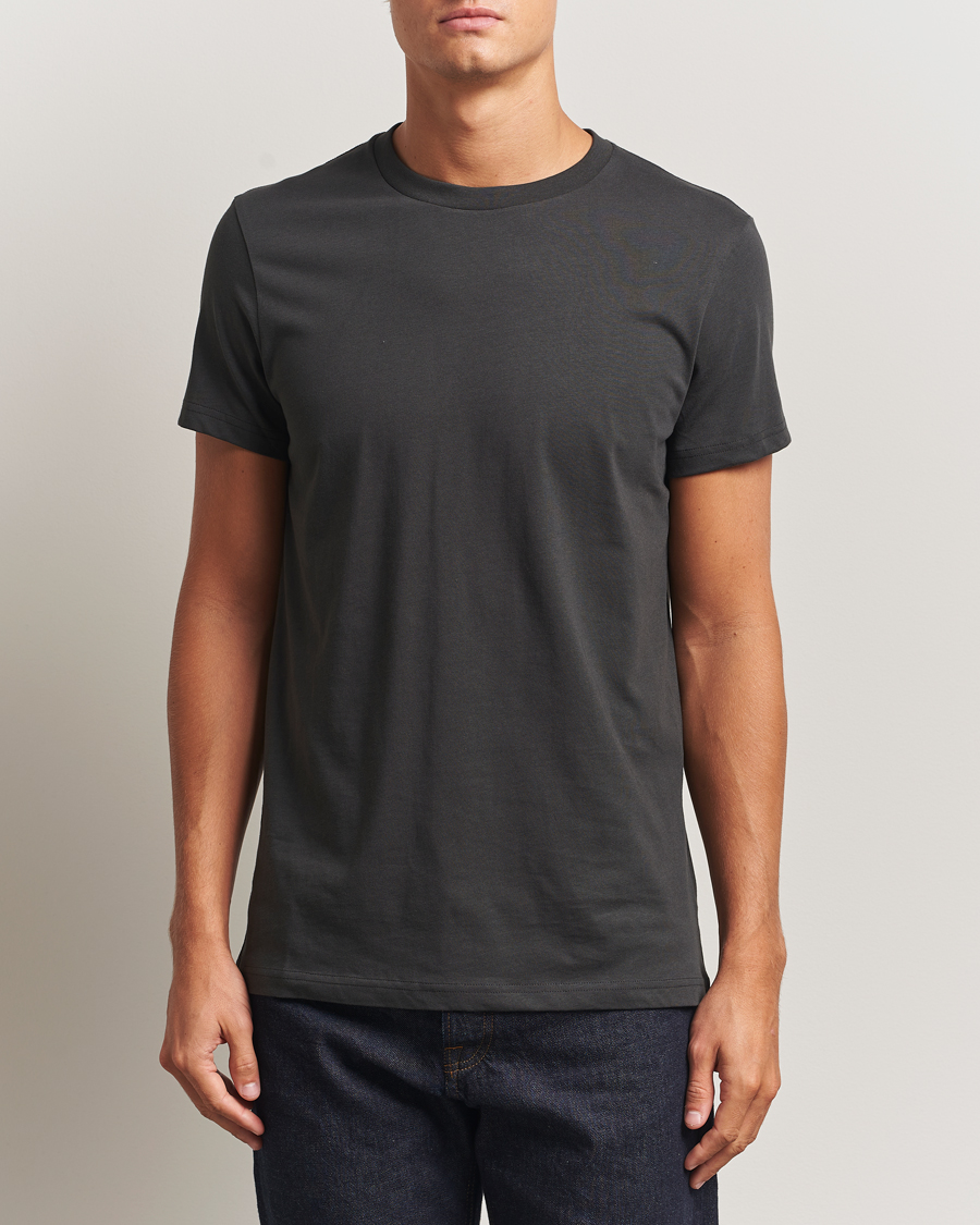 Herre | T-Shirts | Bread & Boxers | Crew Neck Regular T-Shirt Charcoal