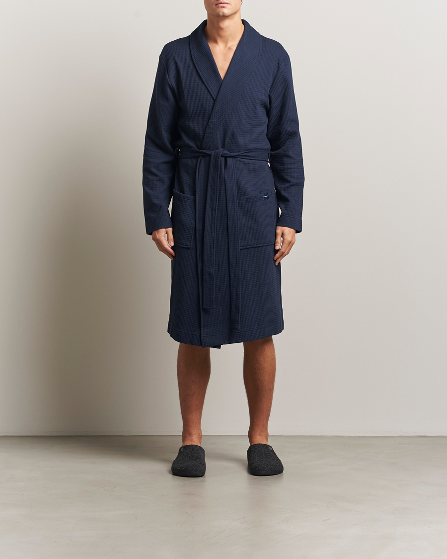 Herre | Pyjamas & Morgenkåber | Bread & Boxers | Waffle Robe Navy Blue
