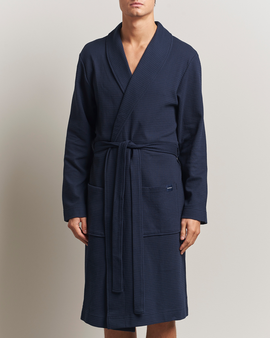 Herre | Pyjamas & Morgenkåber | Bread & Boxers | Waffle Robe Navy Blue