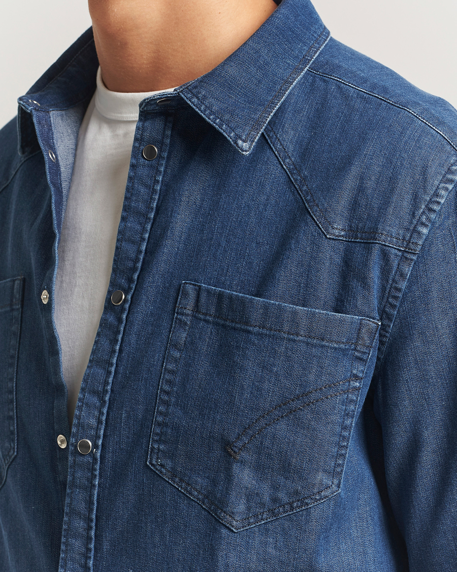 Herre | Skjorter | Dondup | Pocket Denim Shirt Medium Blue