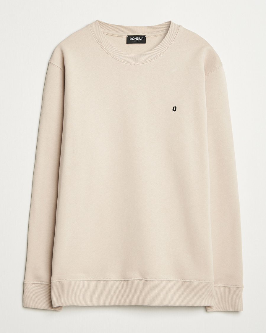 Herre | Trøjer | Dondup | Logo Crew Neck Sweatshirt Ecru