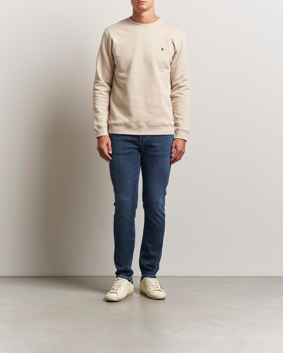 Herre | Trøjer | Dondup | Logo Crew Neck Sweatshirt Ecru