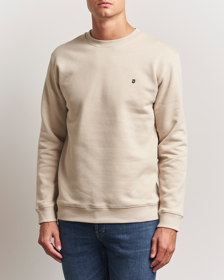 Herre | Trøjer | Dondup | Logo Crew Neck Sweatshirt Ecru