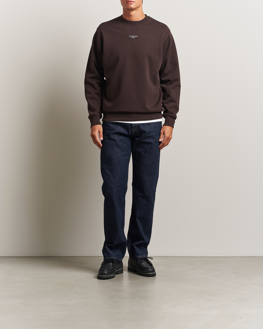 Herre | Trøjer | Drôle de Monsieur | Classic Slogan Sweatshirt Dark Brown