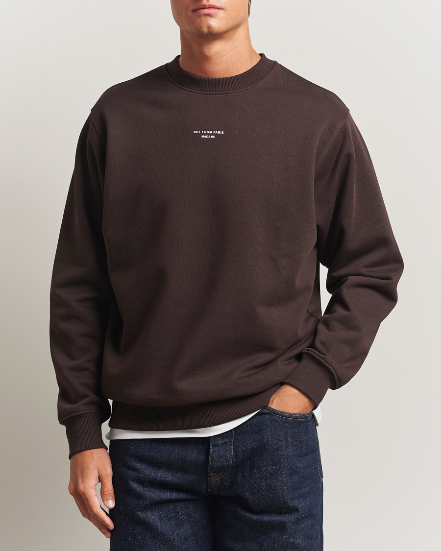 Herre | Trøjer | Drôle de Monsieur | Classic Slogan Sweatshirt Dark Brown