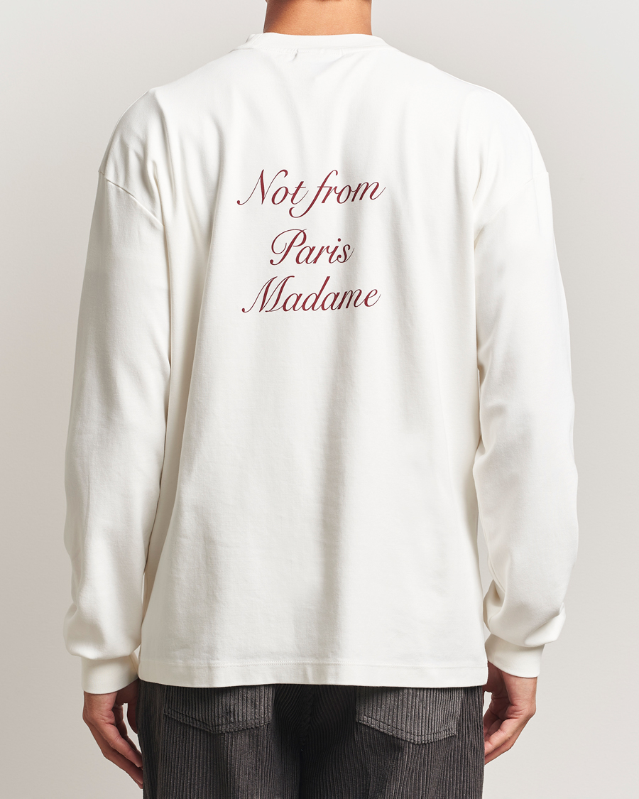 Herre | T-Shirts | Drôle de Monsieur | Slogan Calligraphy Long Sleeve T-shirt Off White