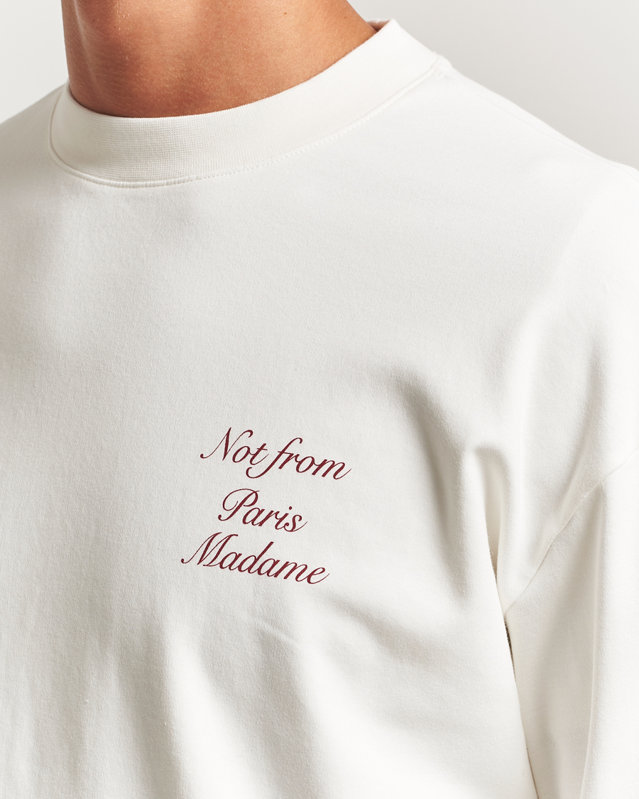 Herre | T-Shirts | Drôle de Monsieur | Slogan Calligraphy Long Sleeve T-shirt Off White