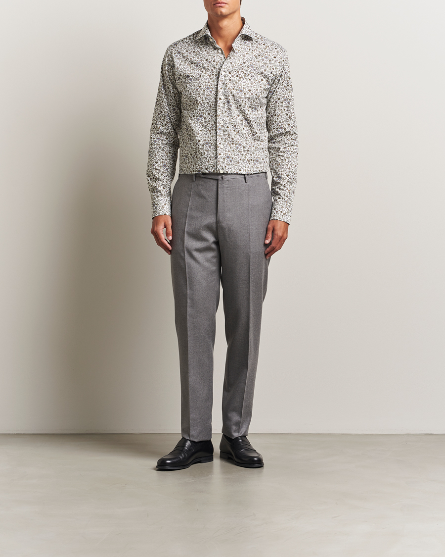 Herre | Skjorter | Eton | Slim Fit Signature Twill Floral Print Shirt White