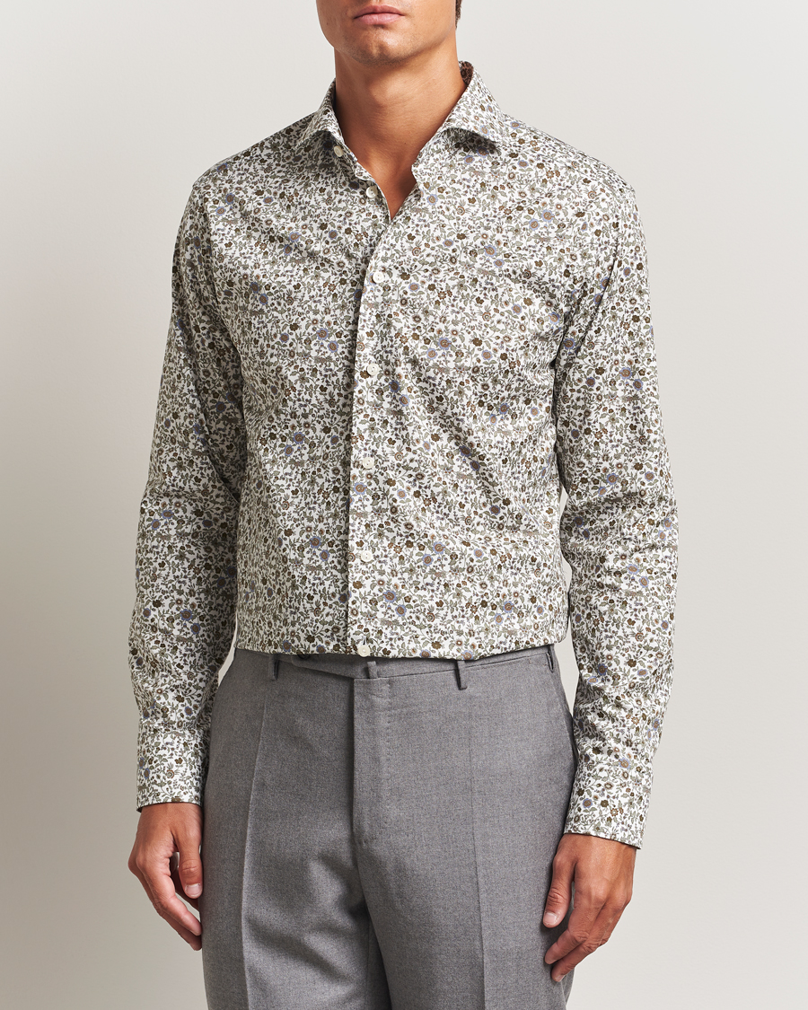 Herre | Skjorter | Eton | Slim Fit Signature Twill Floral Print Shirt White