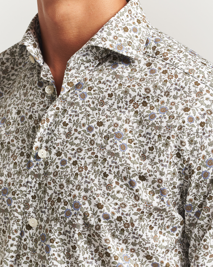 Herre | Skjorter | Eton | Slim Fit Signature Twill Floral Print Shirt White