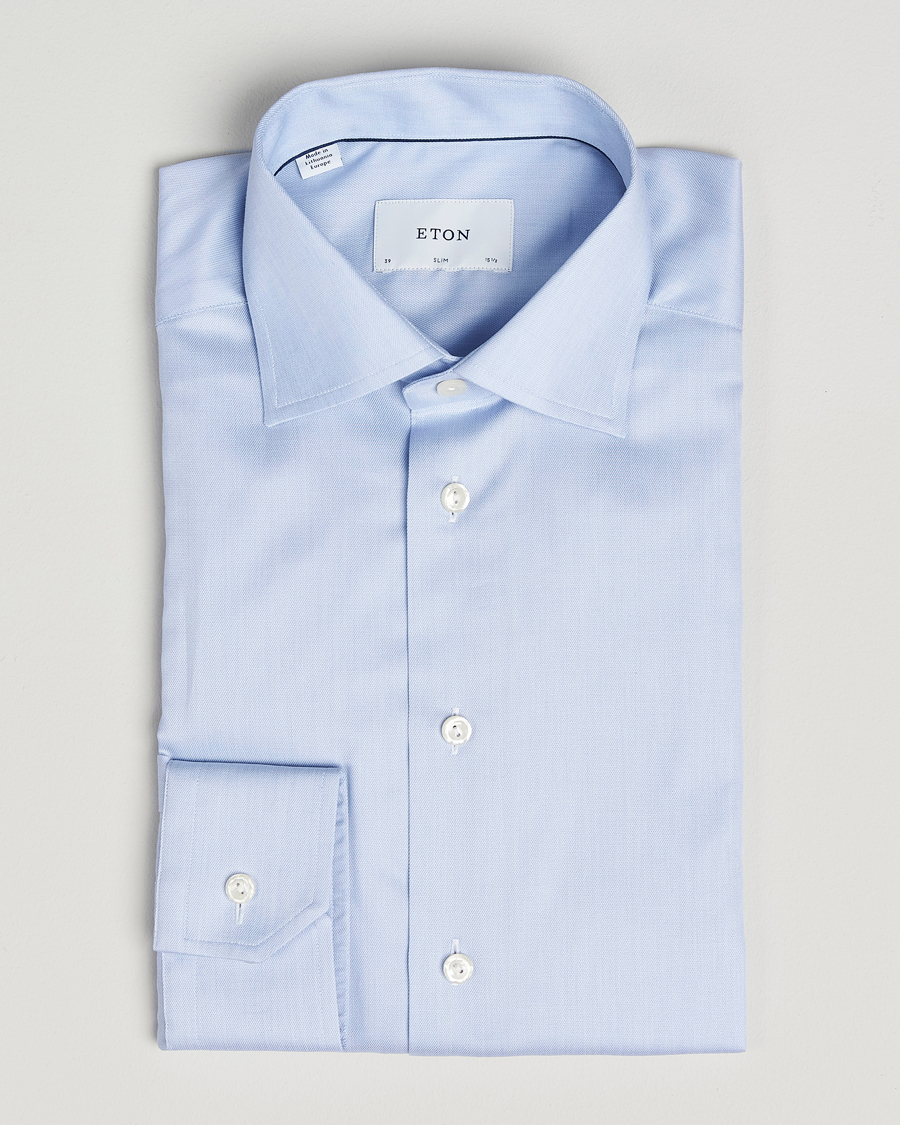 Herre | Skjorter | Eton | Slim Fit Signature Twill Paspoal Shirt Light Blue