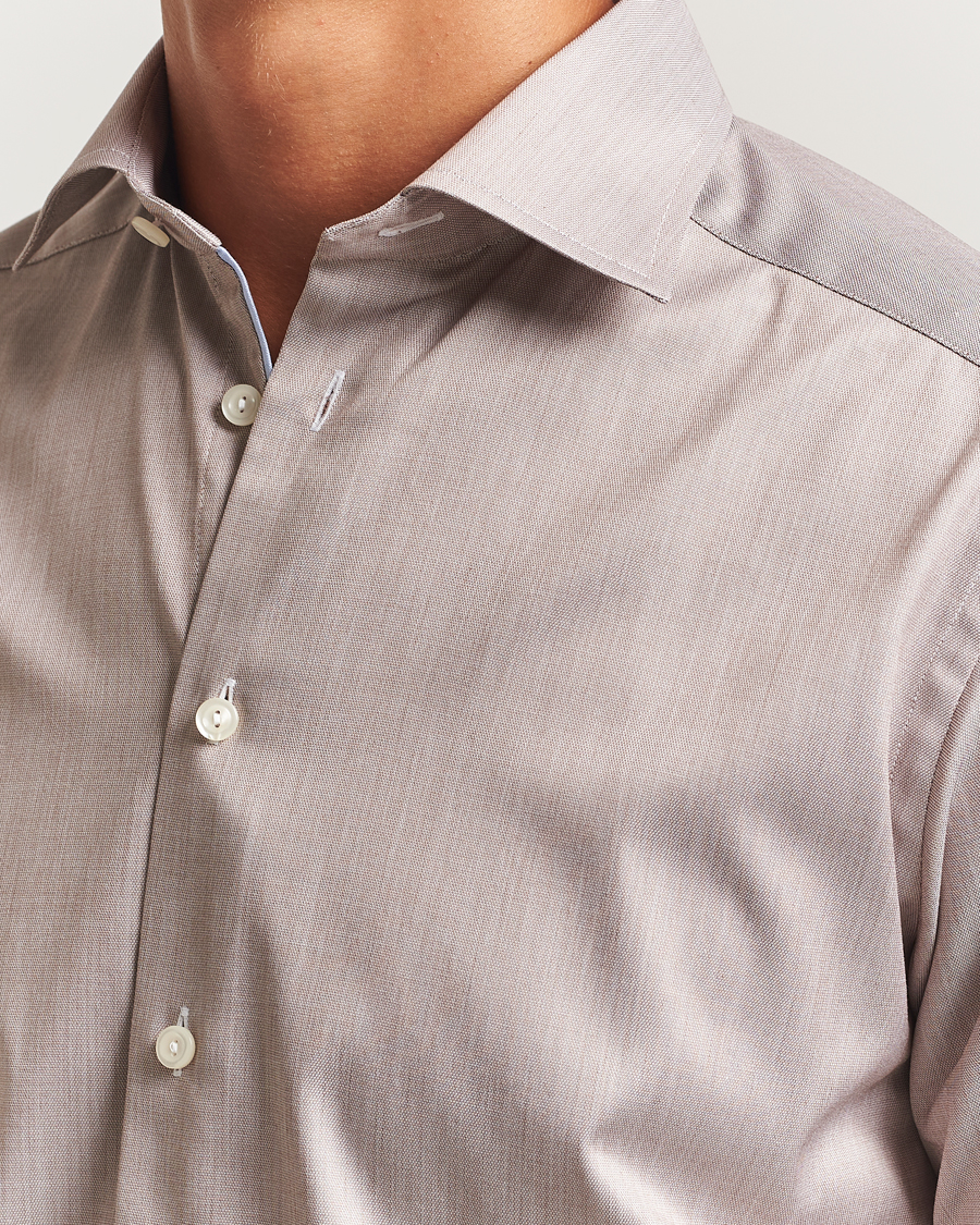 Herre | Skjorter | Eton | Slim Fit Signature Twill Paspoal Shirt Beige