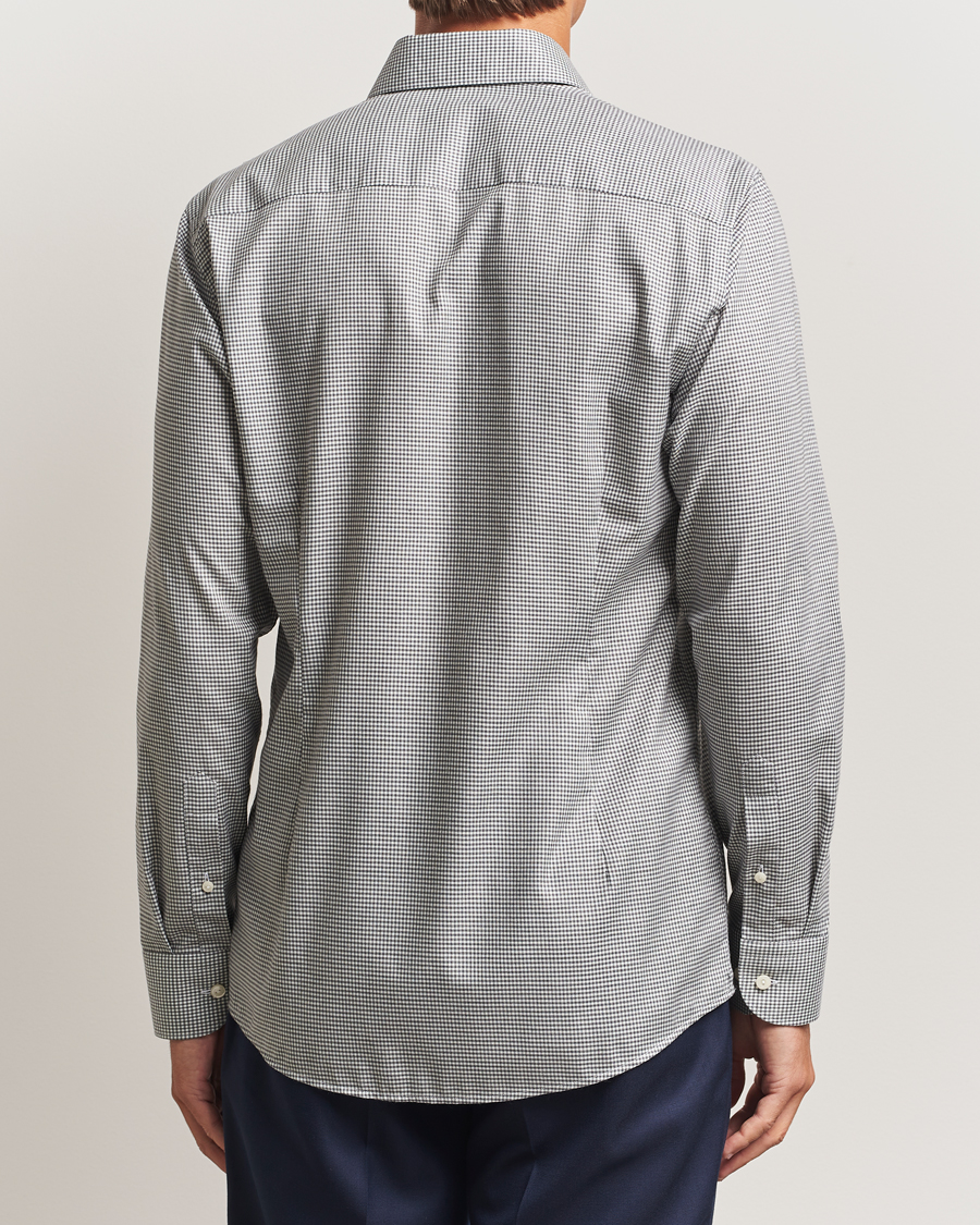Herre | Skjorter | Eton | Slim Fit Checked Wrinkle Free Flannel Shirt Dark Grey
