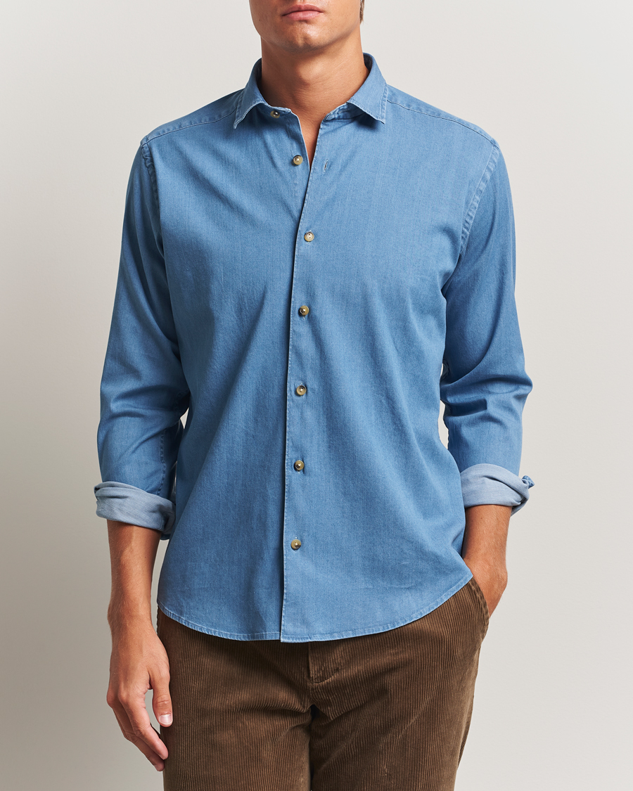 Herre | Skjorter | Eton | Casual Fit Denim Shirt Light Wash