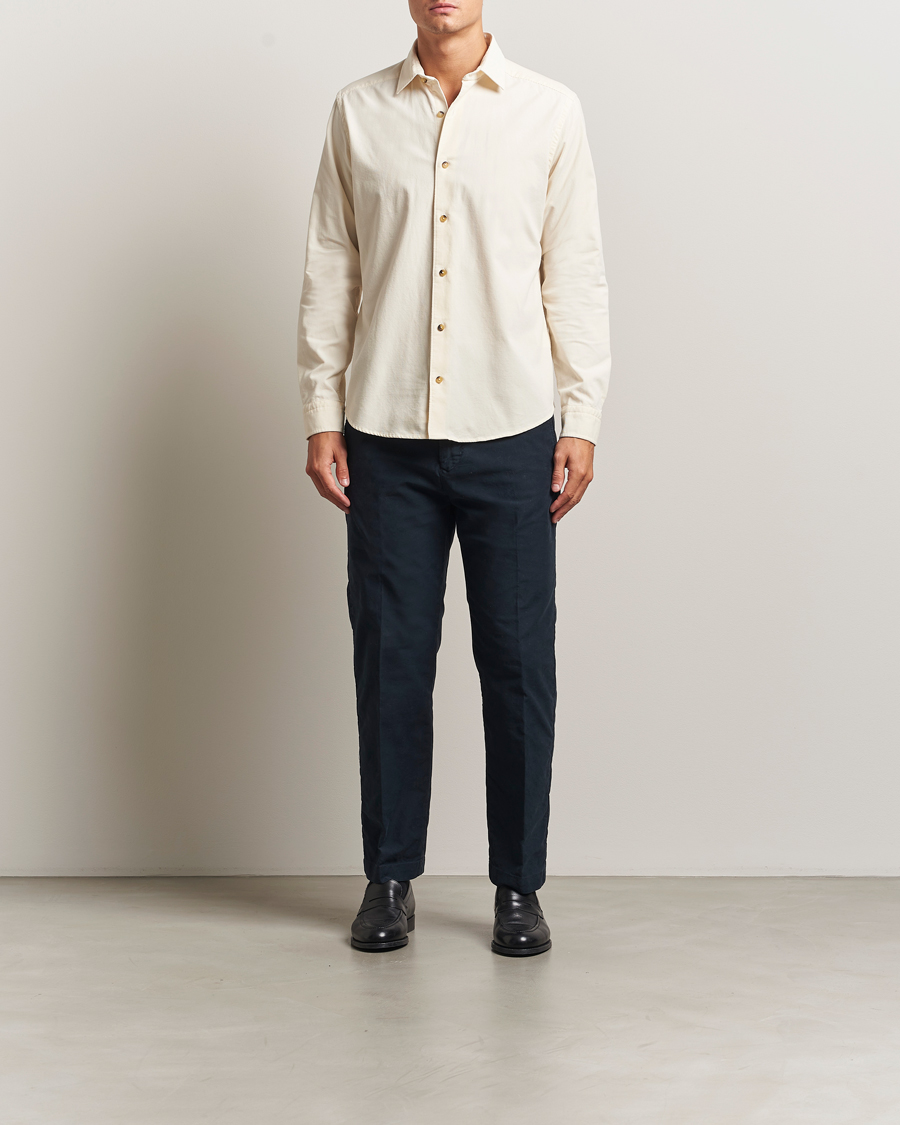 Herre | Skjorter | Eton | Casual Fit Corduroy Shirt Off White
