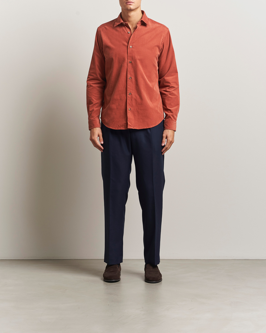 Herre | Skjorter | Eton | Casual Fit Corduroy Shirt Rust Red