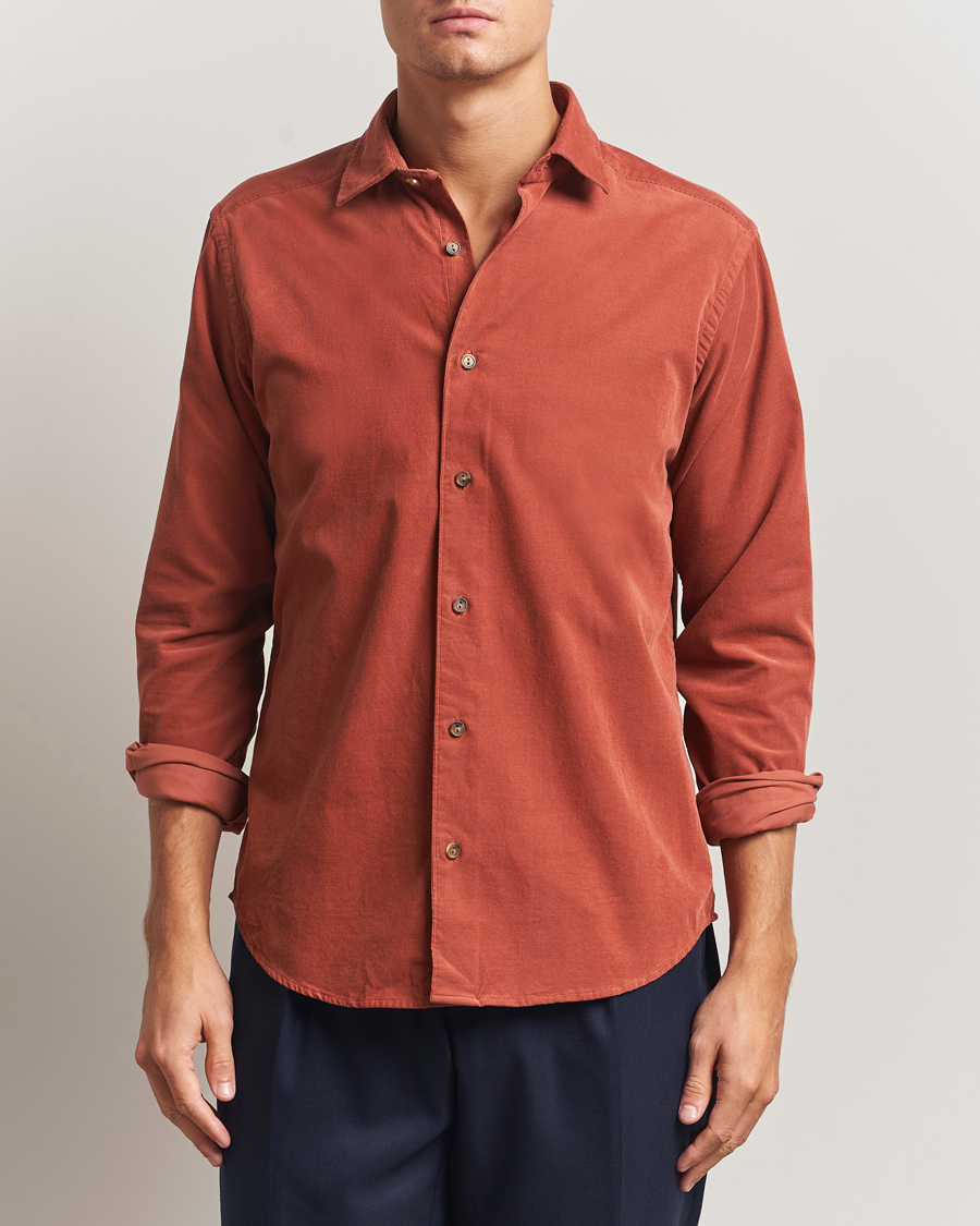 Herre | Skjorter | Eton | Casual Fit Corduroy Shirt Rust Red