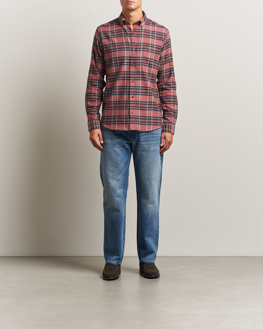Herre | Skjorter | Eton | Casual Fit Checked Flannel Shirt Red Multi