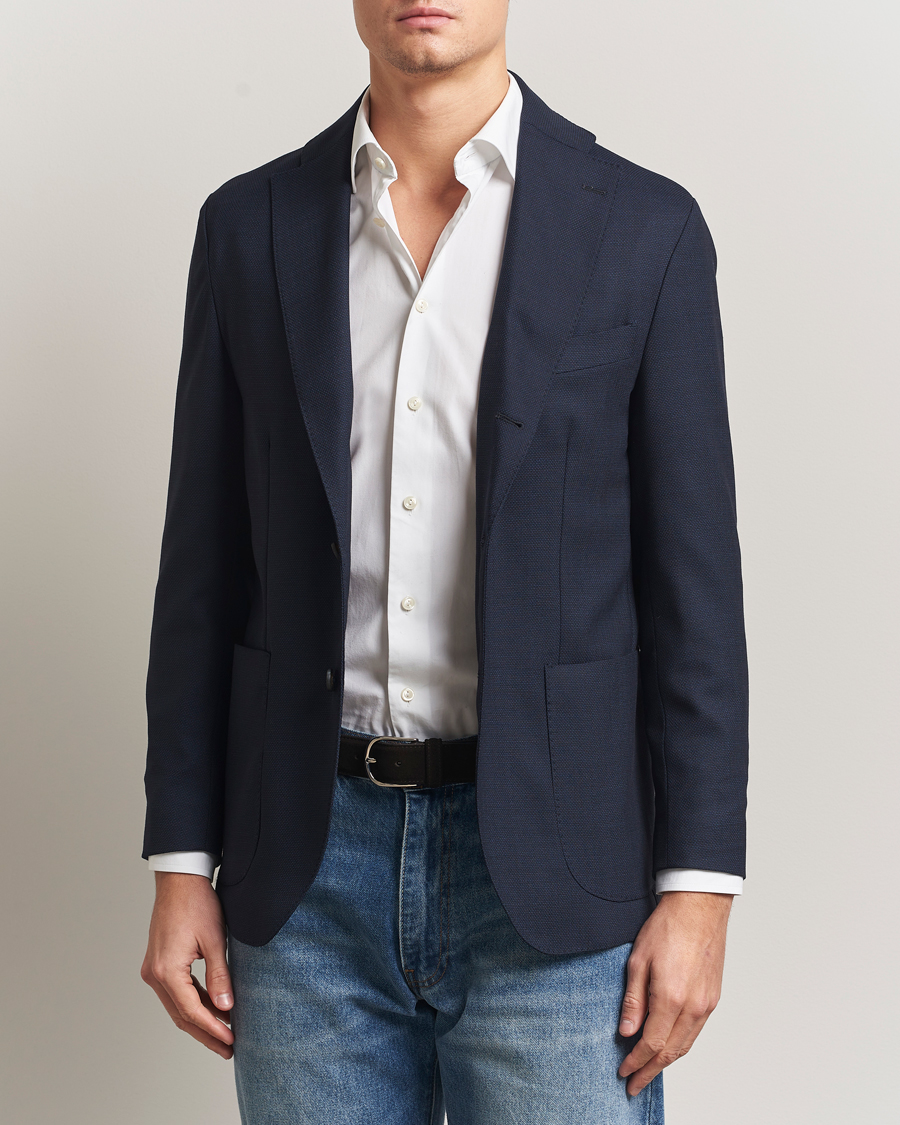 Herre | Blazere & jakker | Eton | Wool Lana Tech Soft Blazer Navy Blue