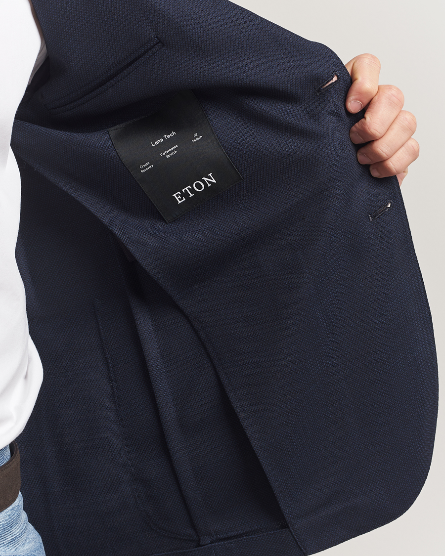 Herre | Blazere & jakker | Eton | Wool Lana Tech Soft Blazer Navy Blue