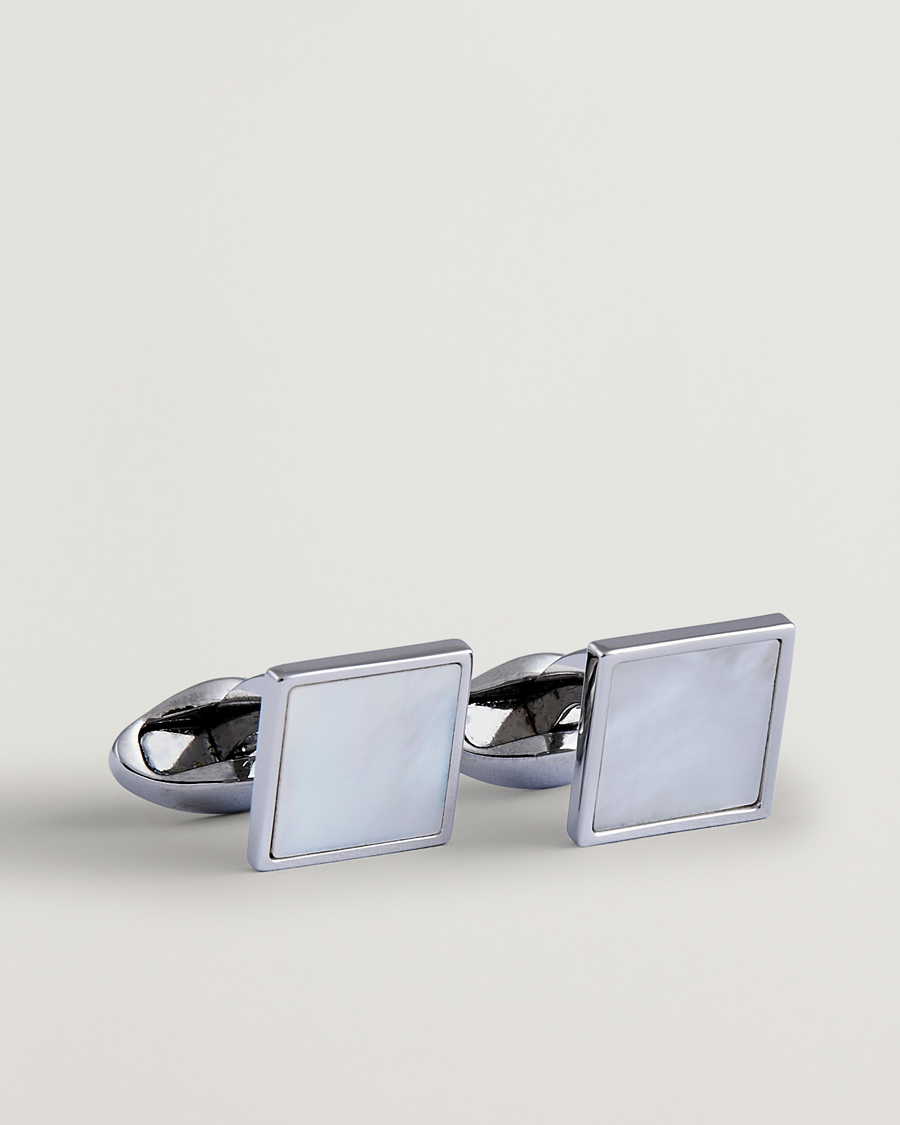 Herre | Manchetknapper | Eton | Mother of Pearl Cufflink White