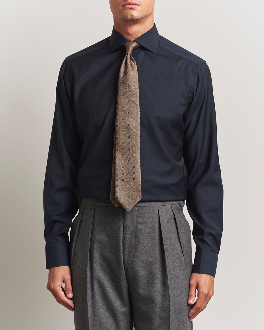 Herre | Skjorter | Eton | Slim Fit Merino Shirt Navy