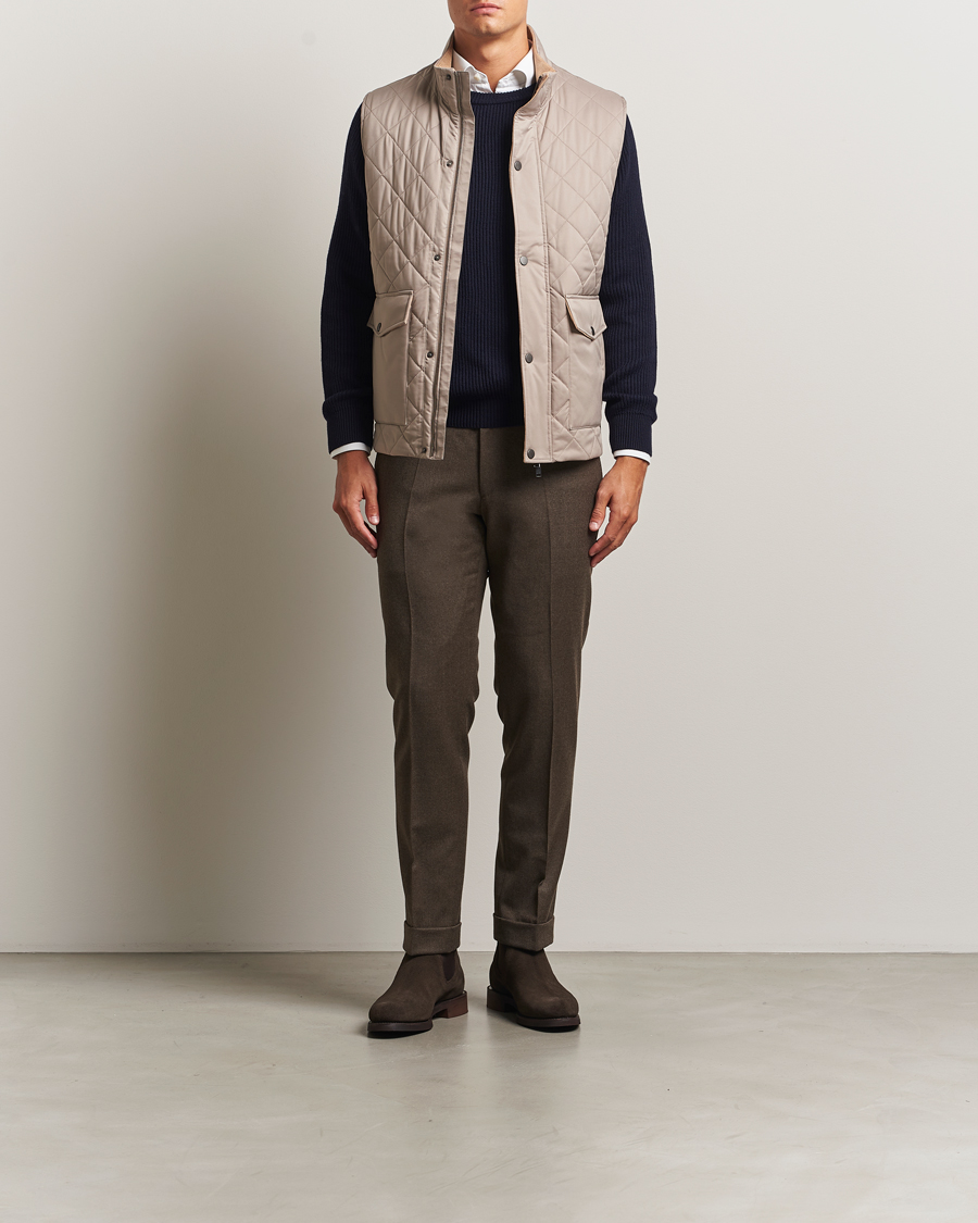 Herre | Veste | Eton | Quilted Shell Vest Beige