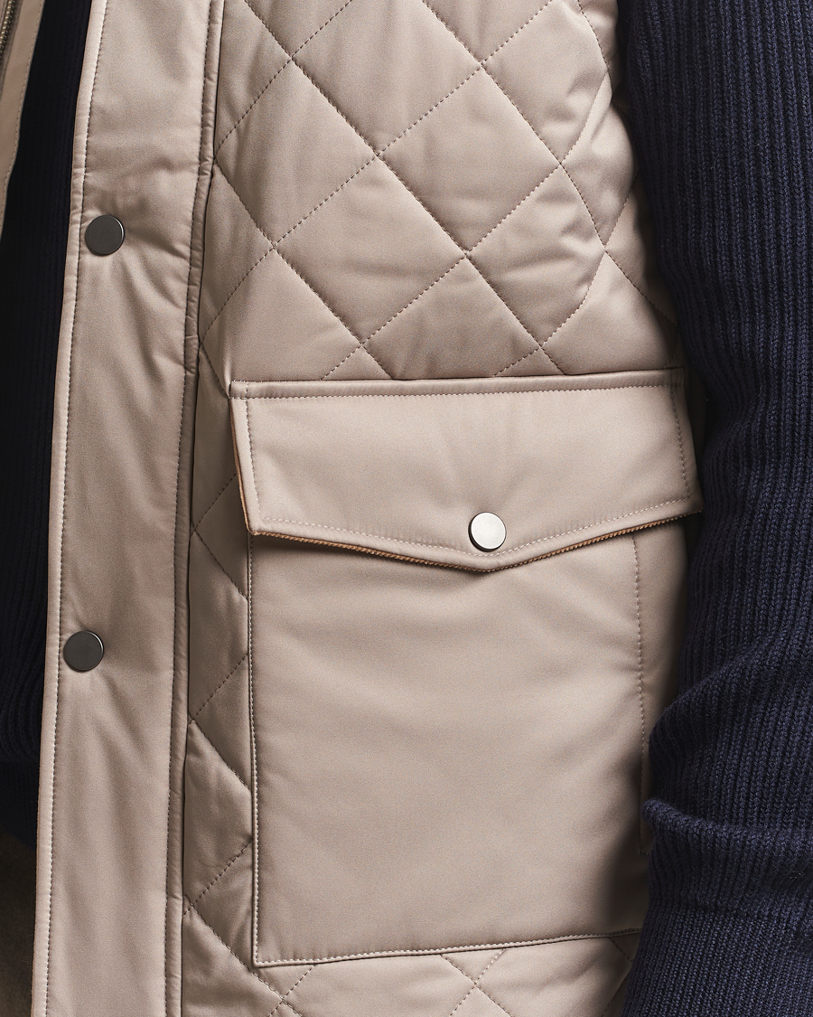Herre | Veste | Eton | Quilted Shell Vest Beige