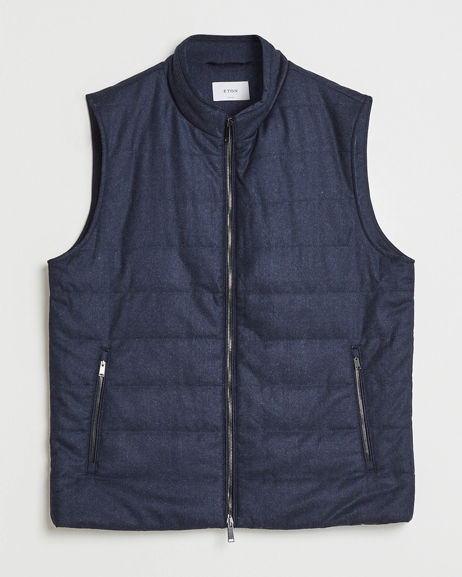 Herre | Veste | Eton | Wool Padded Vest Navy
