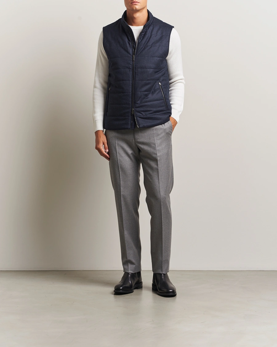 Herre | Veste | Eton | Wool Padded Vest Navy