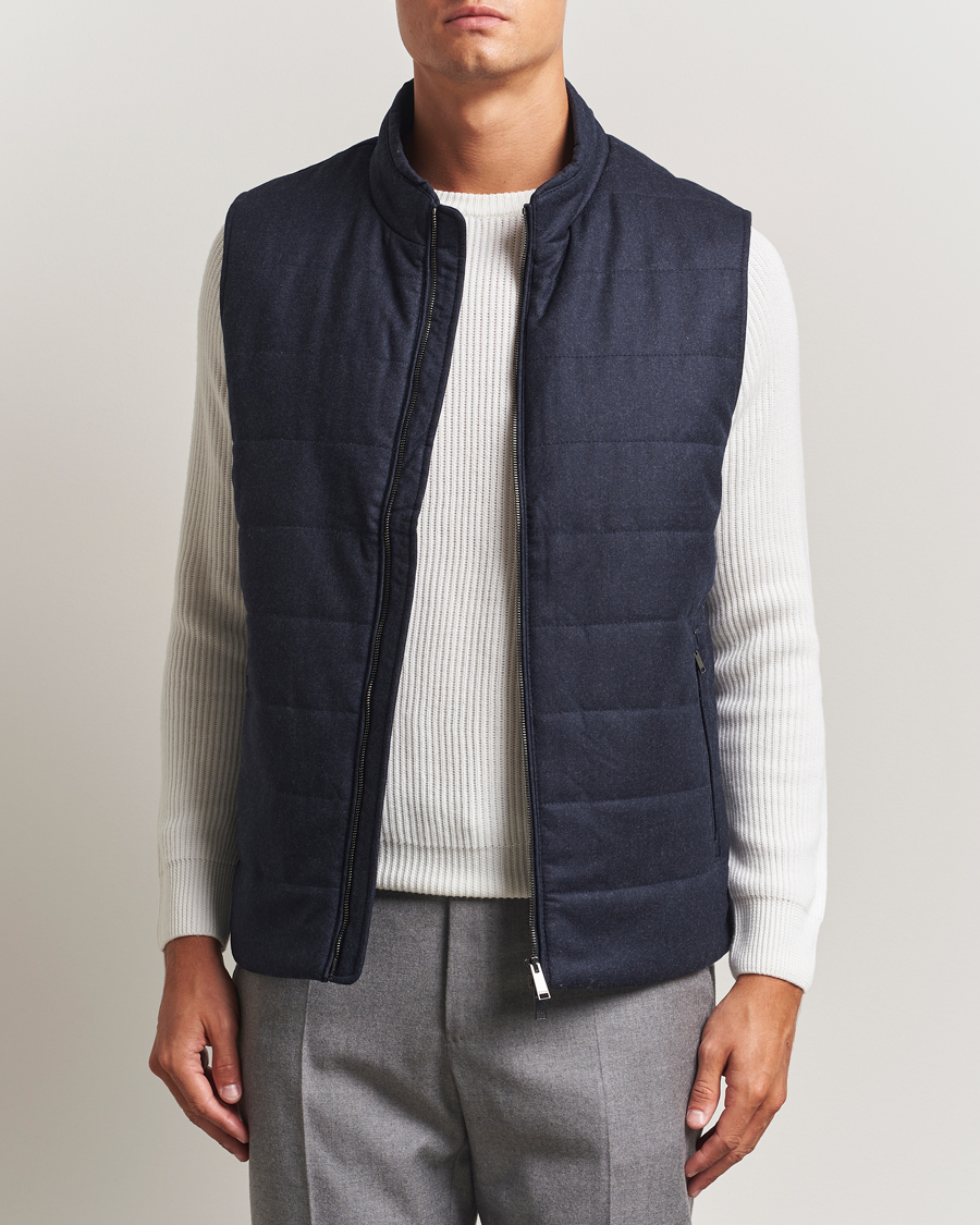 Herre | Veste | Eton | Wool Padded Vest Navy