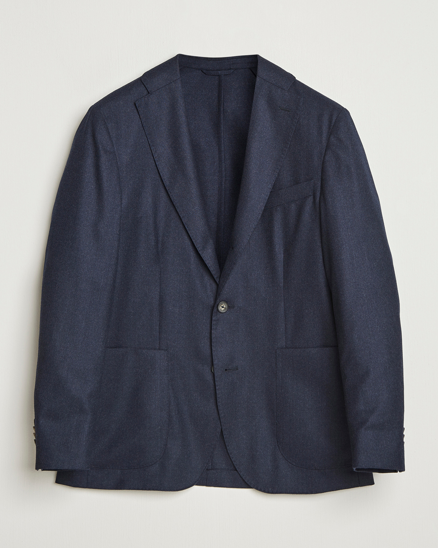 Herre | Blazere & jakker | Eton | Wool Flannel Patch Pocket Blazer Navy