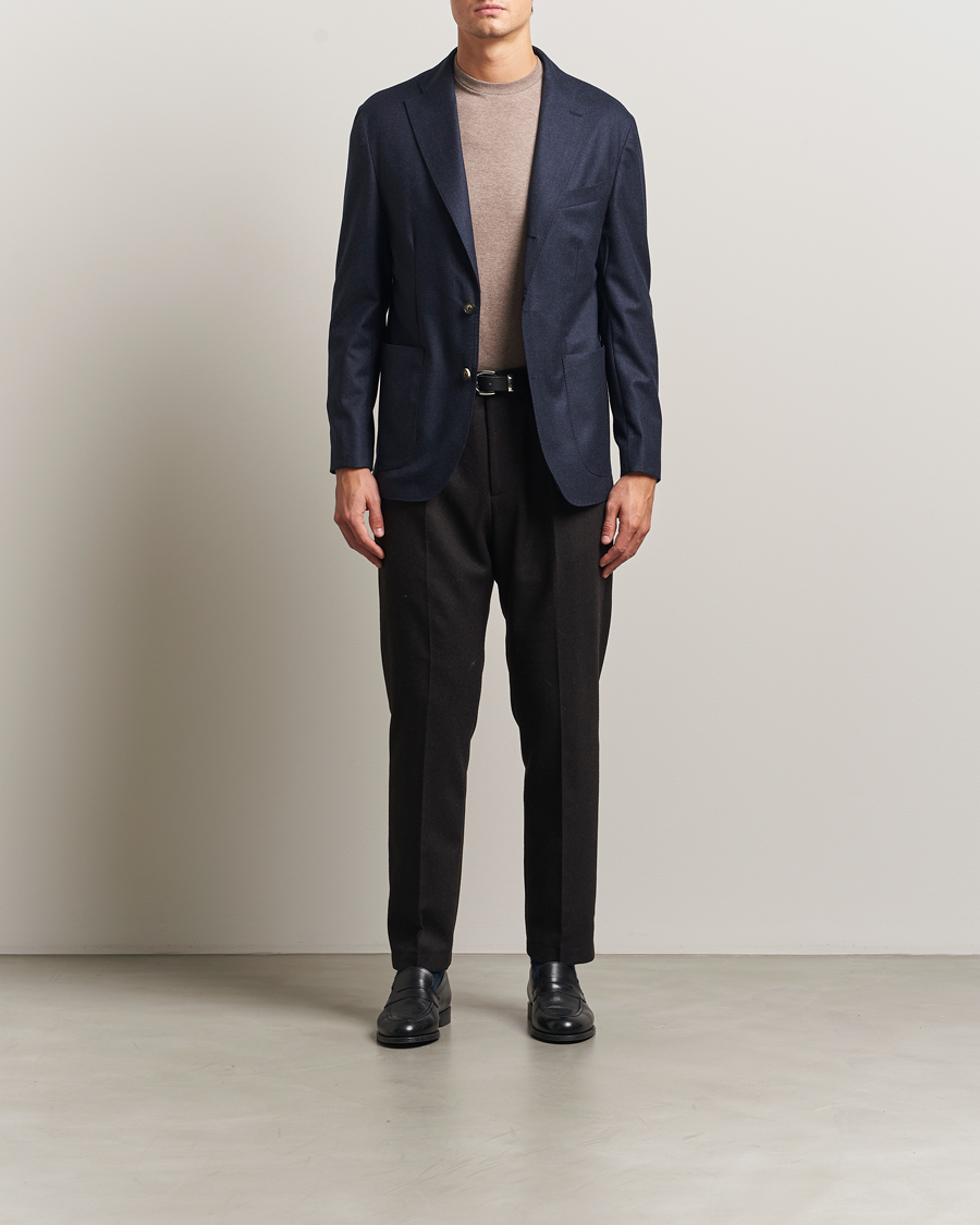 Herre | Blazere & jakker | Eton | Wool Flannel Patch Pocket Blazer Navy