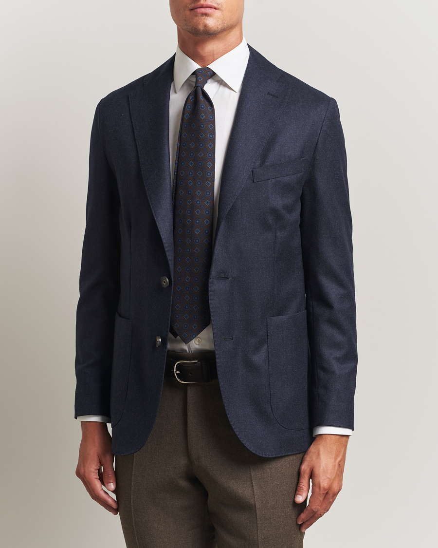 Herre | Blazere & jakker | Eton | Wool Flannel Patch Pocket Blazer Navy
