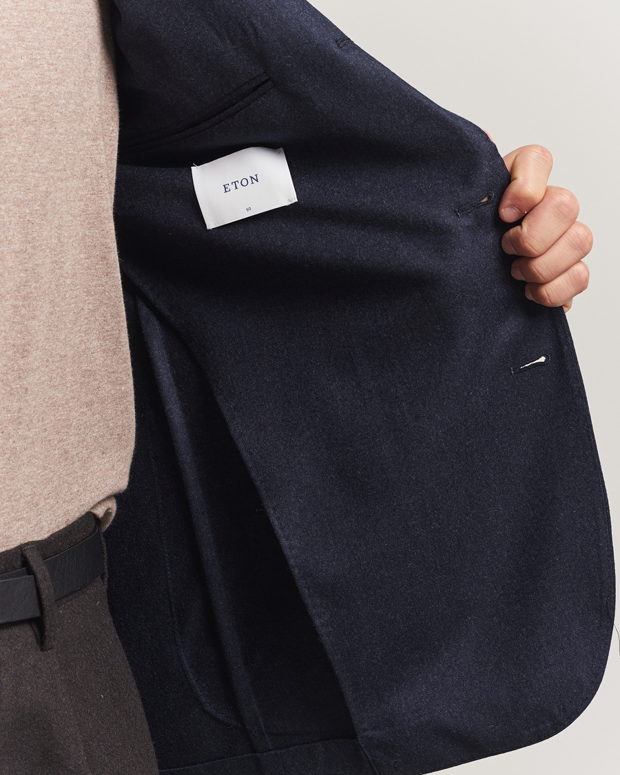 Herre | Blazere & jakker | Eton | Wool Flannel Patch Pocket Blazer Navy