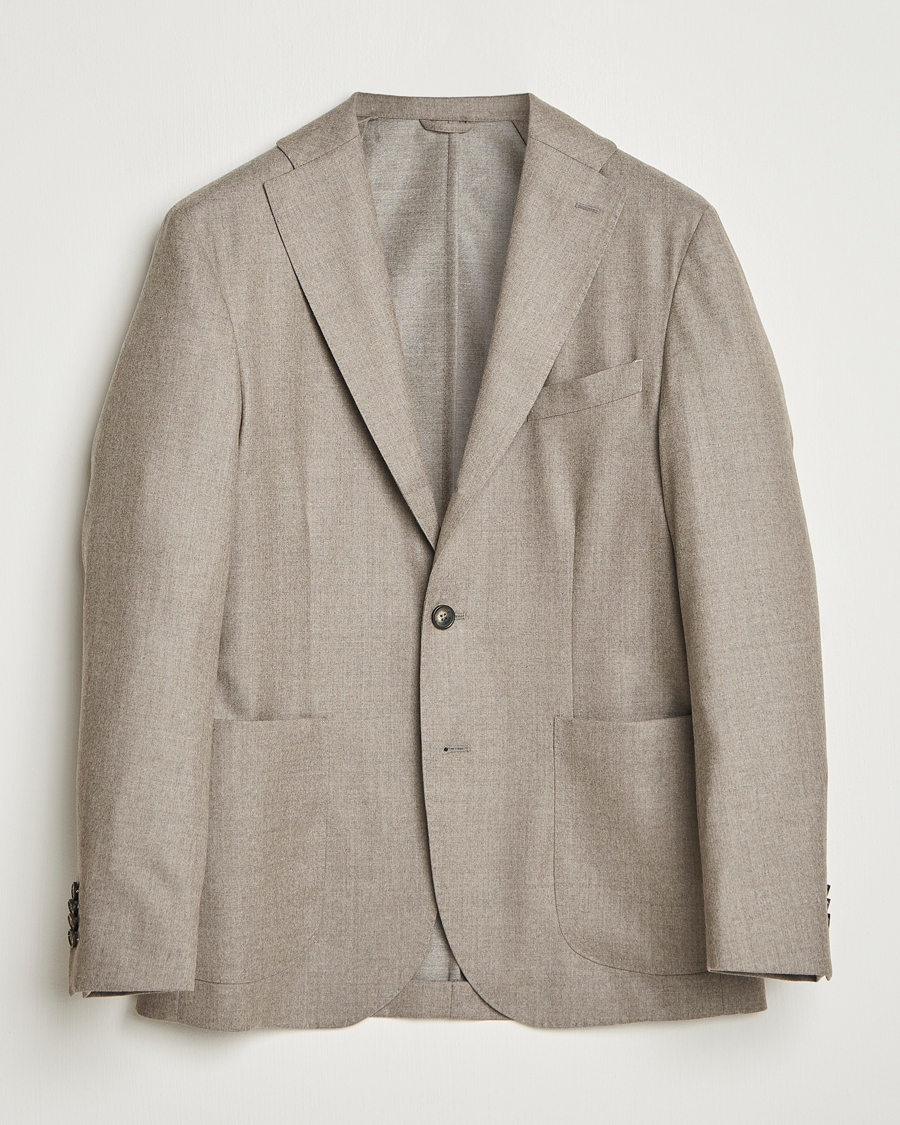 Herre | Blazere & jakker | Eton | Wool Flannel Patch Pocket Blazer Beige
