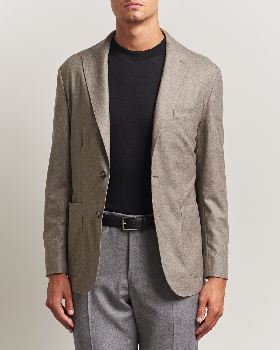Herre | Blazere & jakker | Eton | Wool Flannel Patch Pocket Blazer Beige