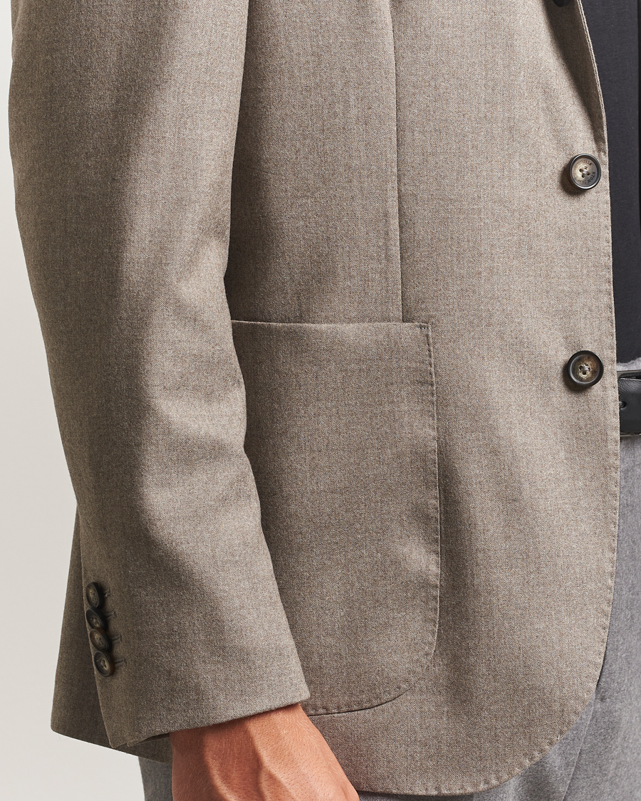 Herre | Blazere & jakker | Eton | Wool Flannel Patch Pocket Blazer Beige
