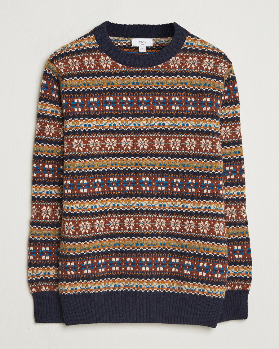 Herre | Trøjer | Eton | Wool Knitted Fair Isle Sweater Multi