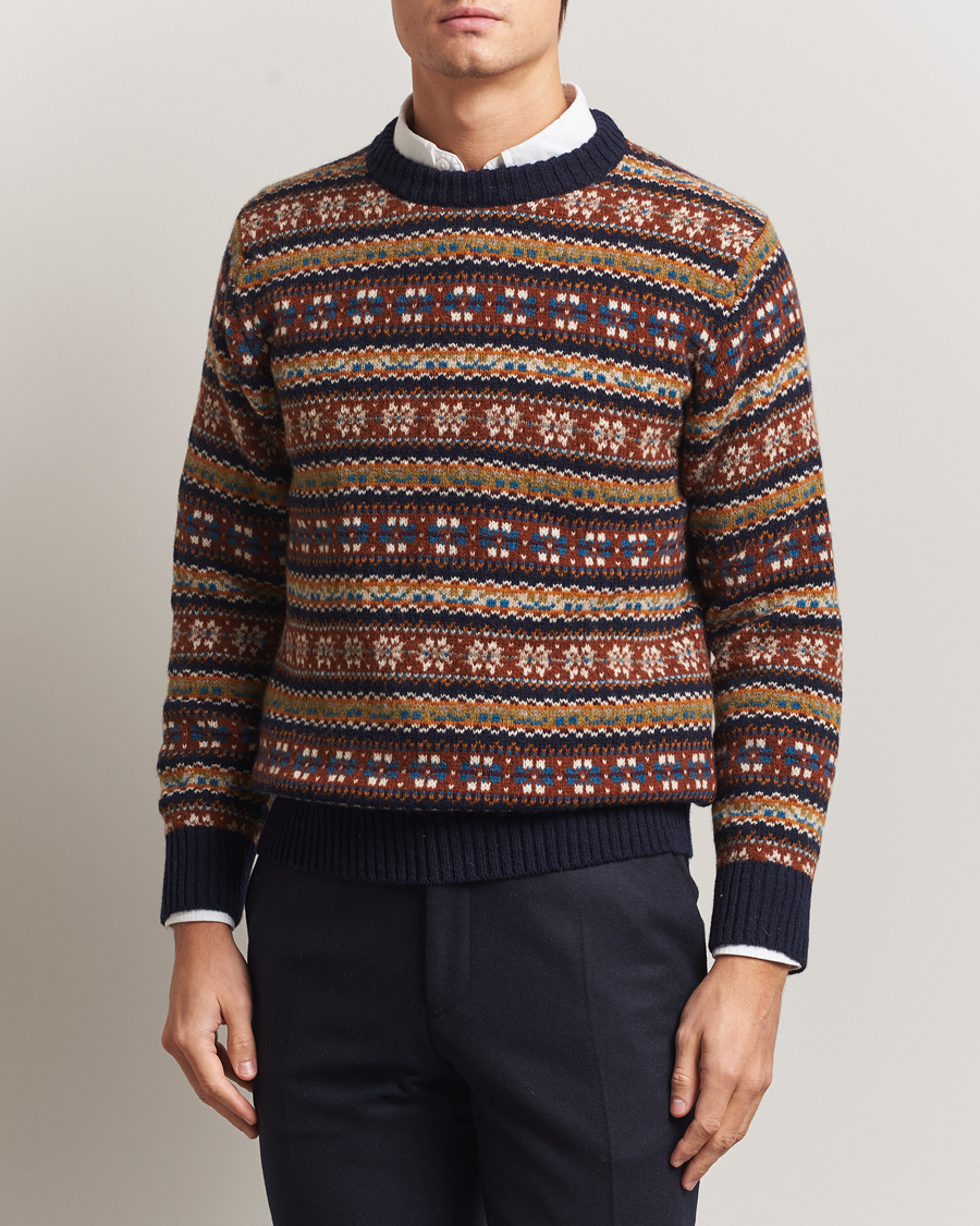 Herre | Trøjer | Eton | Wool Knitted Fair Isle Sweater Multi