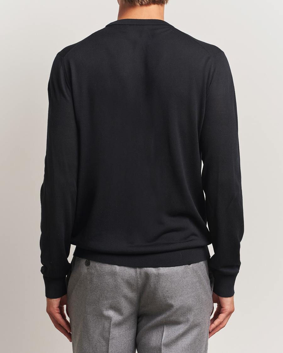 Herre | Trøjer | Eton | Merino Knitted Crew Neck Black
