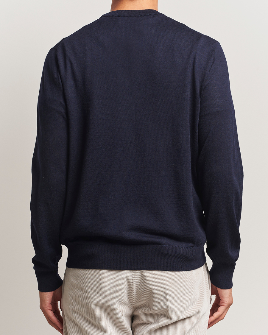 Herre | Trøjer | Eton | Merino Knitted Crew Neck Navy