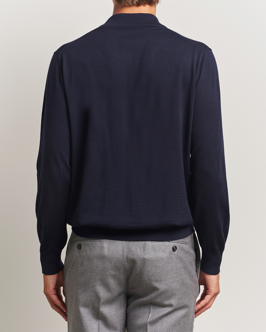 Herre | Trøjer | Eton | Merino Knitted Polo Navy