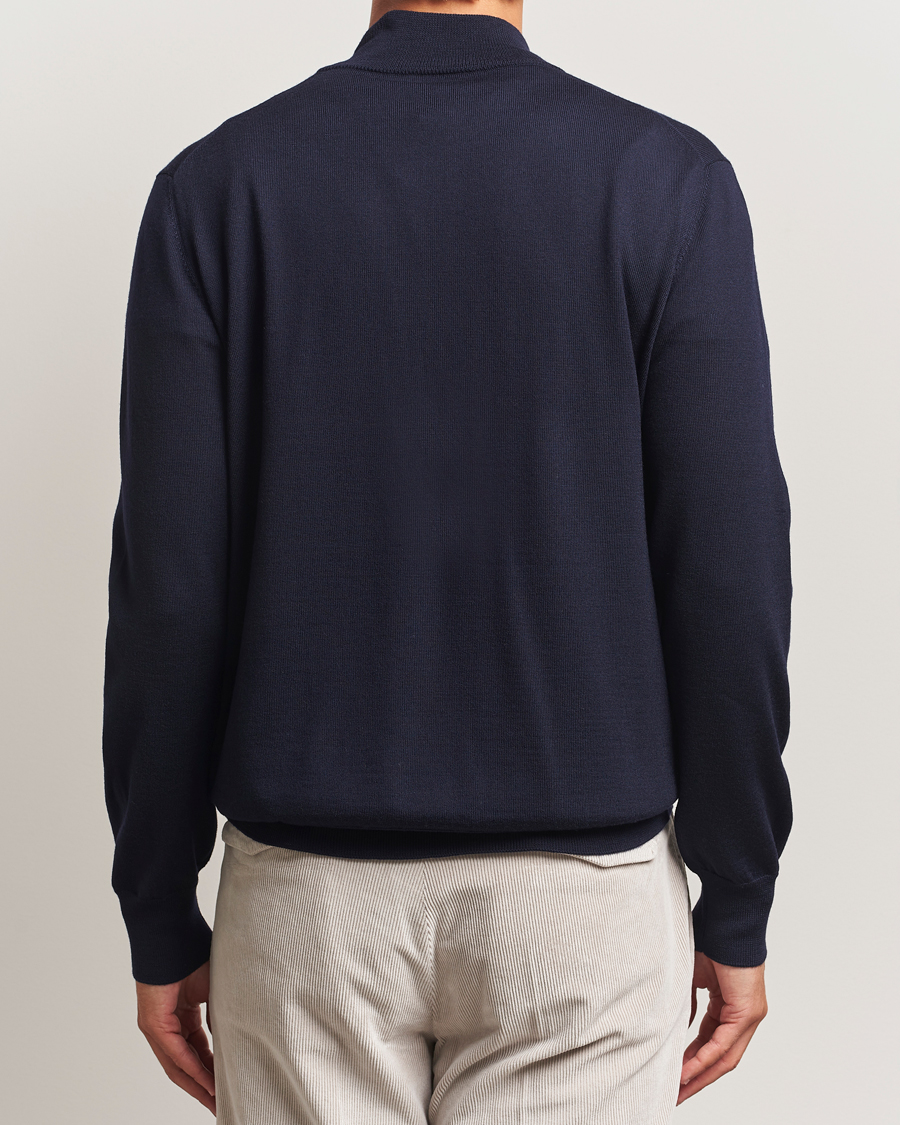 Herre | Trøjer | Eton | Merino Knitted Half Zip Navy