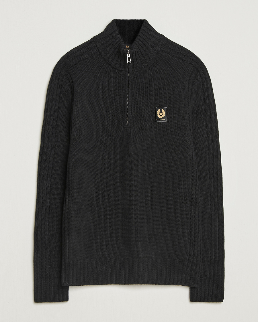 Herre | Trøjer | Belstaff | Watch Wool Knitted Quarter Zip Black
