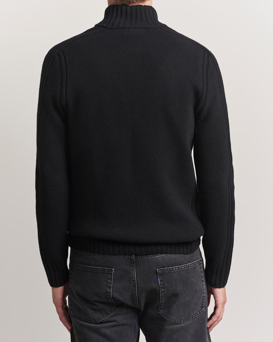 Herre | Trøjer | Belstaff | Watch Wool Knitted Quarter Zip Black